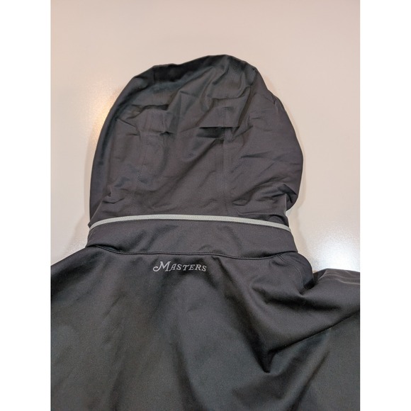 Masters Tech Mens LG Black Full Zip Golf Rain Jacket Stowable Augusta - Picture 9 of 13